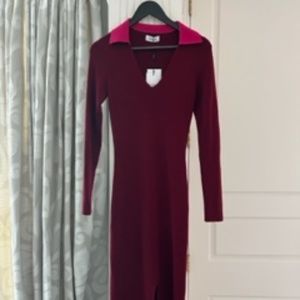 Naadam Collection Color Blocked Polo Dress